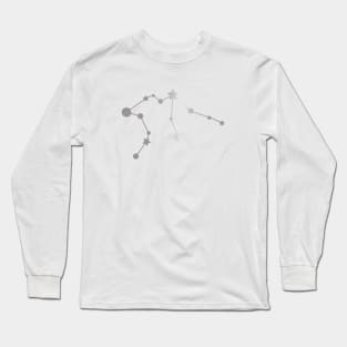 Aquarius Zodiac Constellation in Silver Long Sleeve T-Shirt